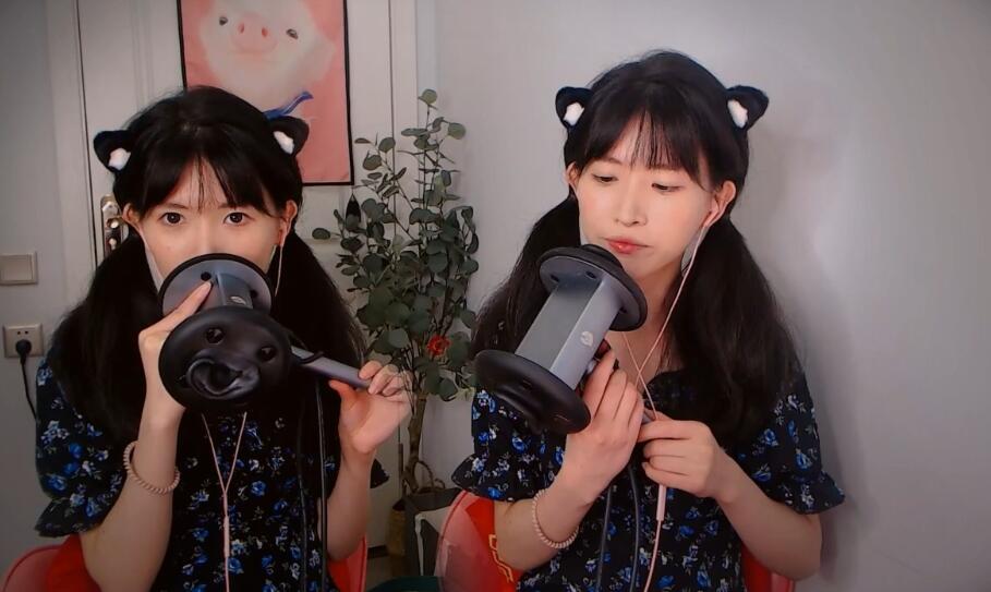 芝麻对辣 ASMR双人舔耳 湿热含耳朵略略略